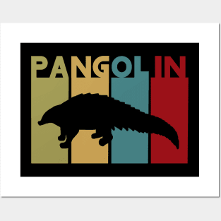 Vintage Pangolin Natur Asien Bild Sonnenuntergang Look Posters and Art